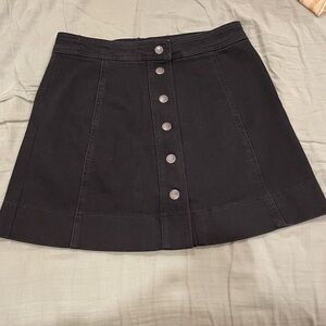 Black Denim Skirt by Madewell with Button Front